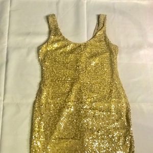 Gold sequenced dress